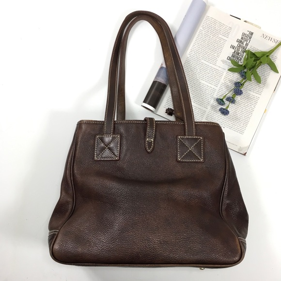Dooney & Bourke | VNTG Brown Leather Tote Bag - Picture 4 of 8